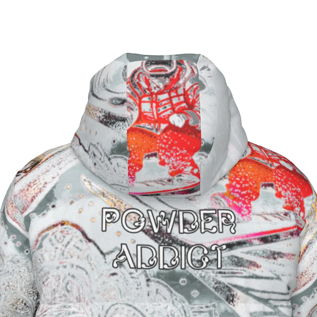 All-Over Print Unisex Long Down Jacket powder addict