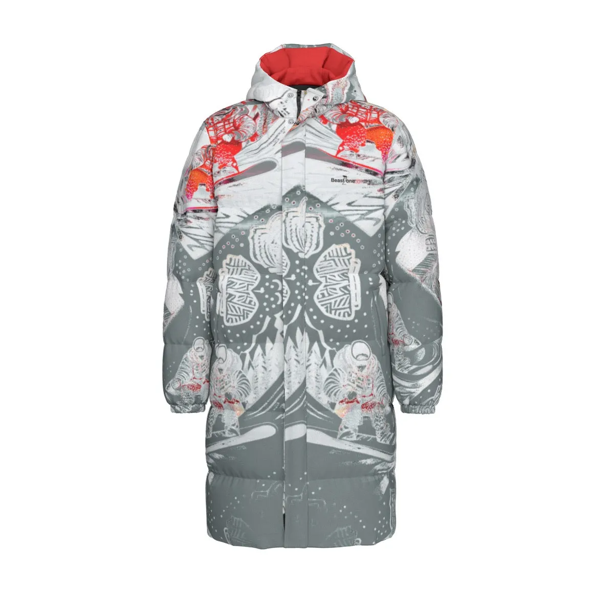 All-Over Print Unisex Long Down Jacket powder addict