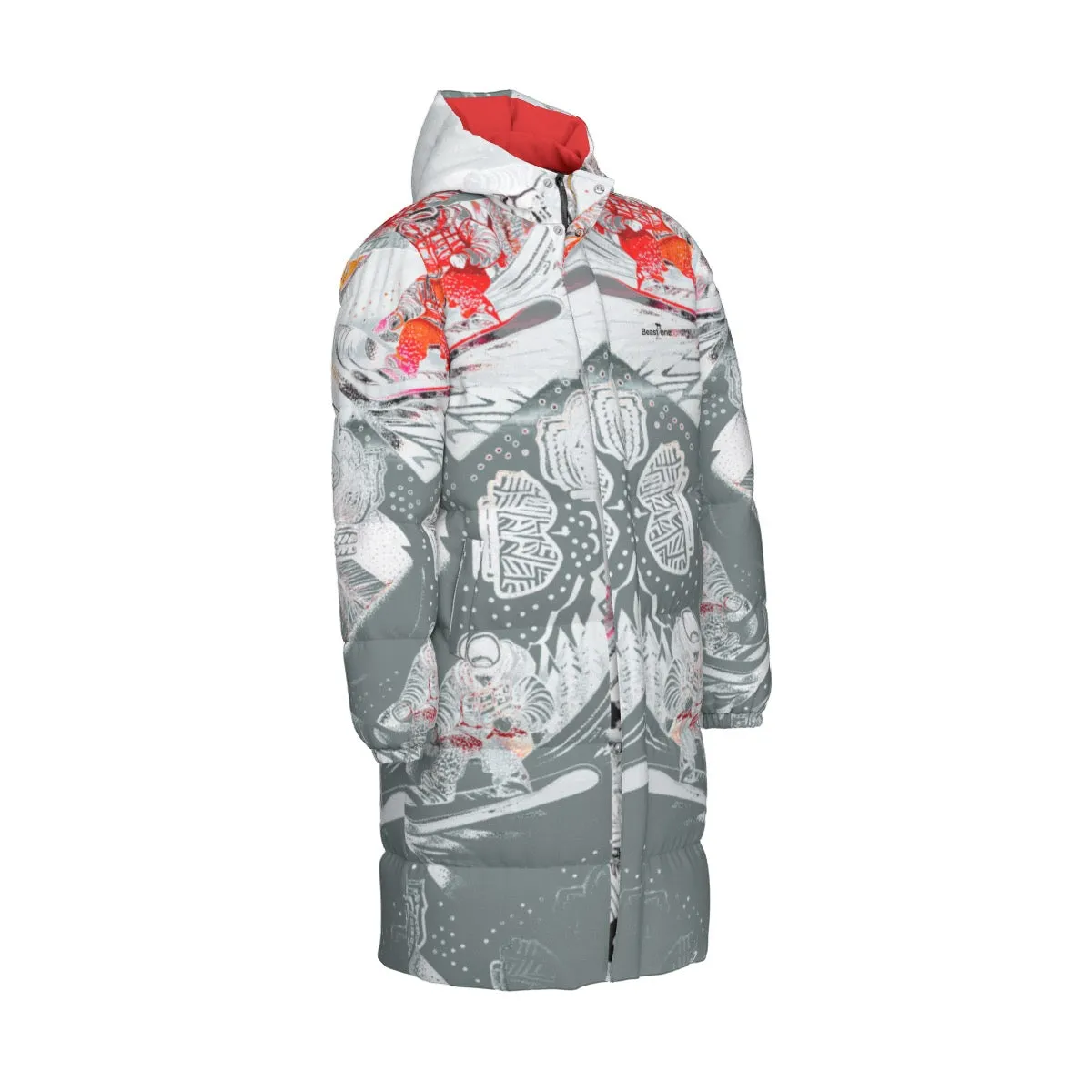 All-Over Print Unisex Long Down Jacket powder addict