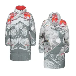 All-Over Print Unisex Long Down Jacket powder addict