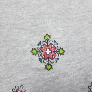 Aztecs on Gray Cotton/Poly Jersey Fabric