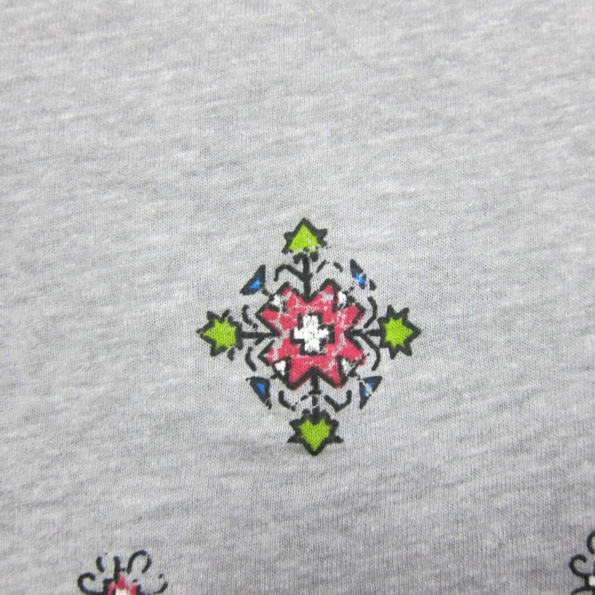 Aztecs on Gray Cotton/Poly Jersey Fabric