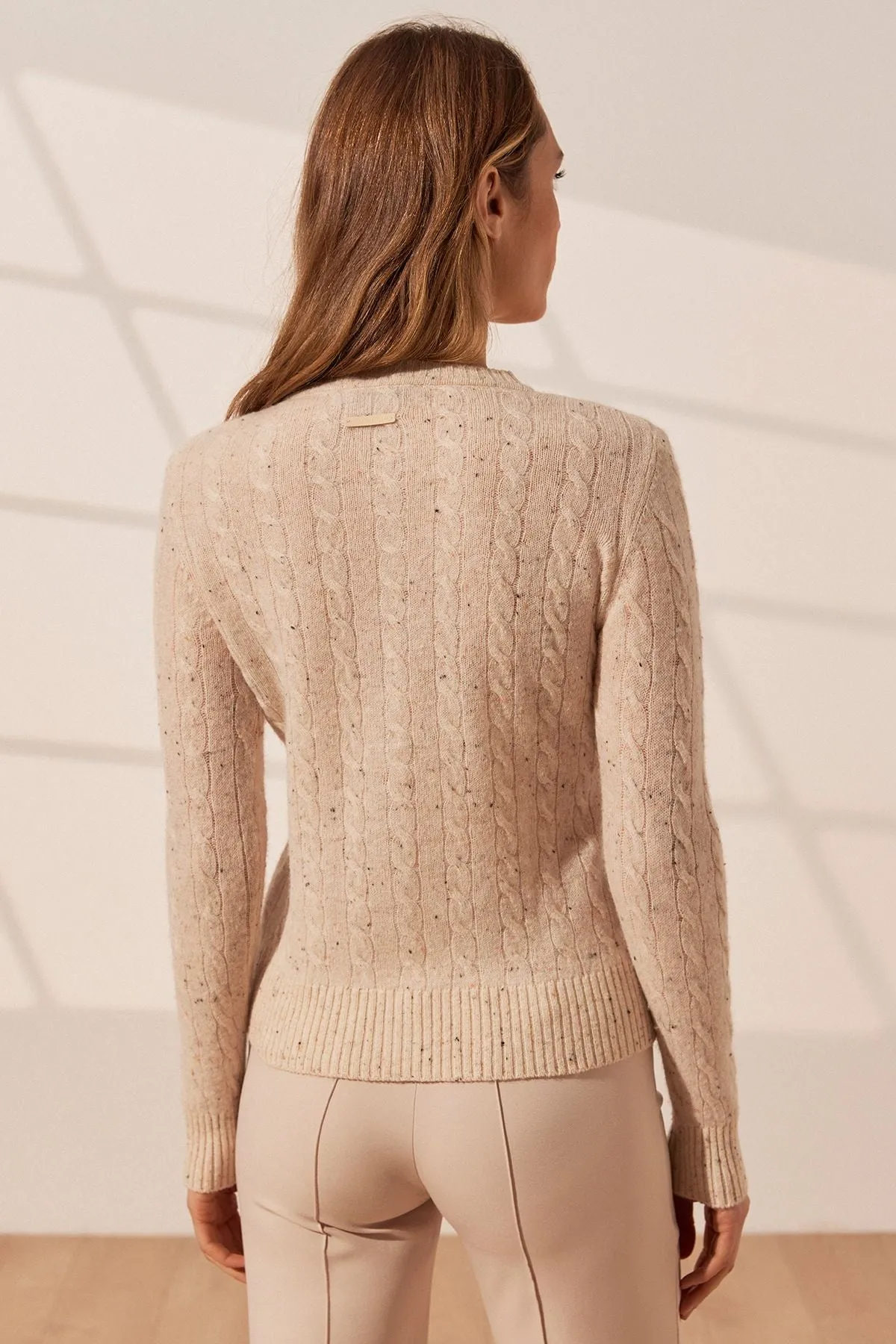Beige Cashmere and Wool Amelia Women's Cardigan