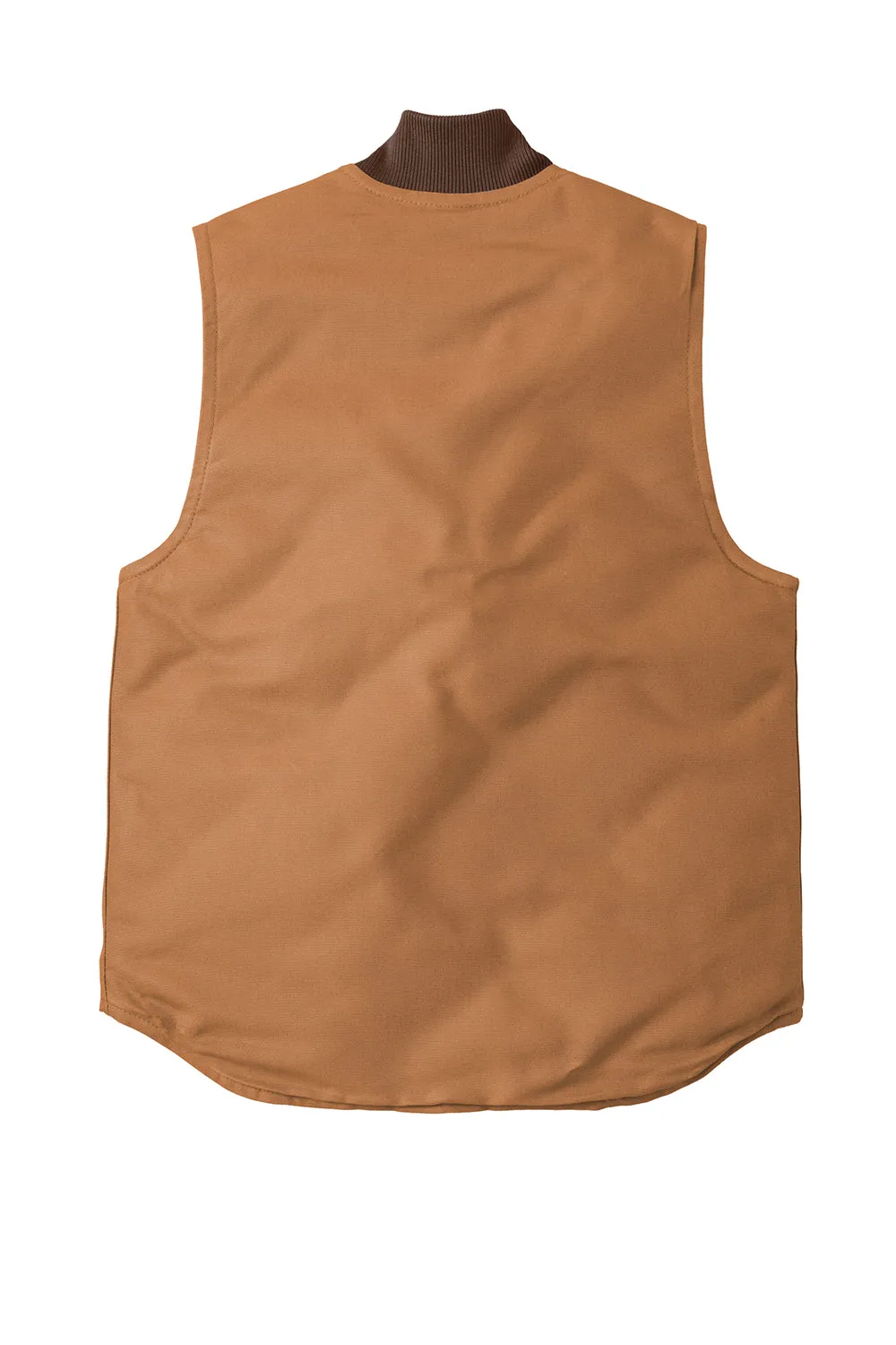 Carhartt Mens Wind & Water Resistant Duck Cloth Full Zip Vest - Carhartt Brown
