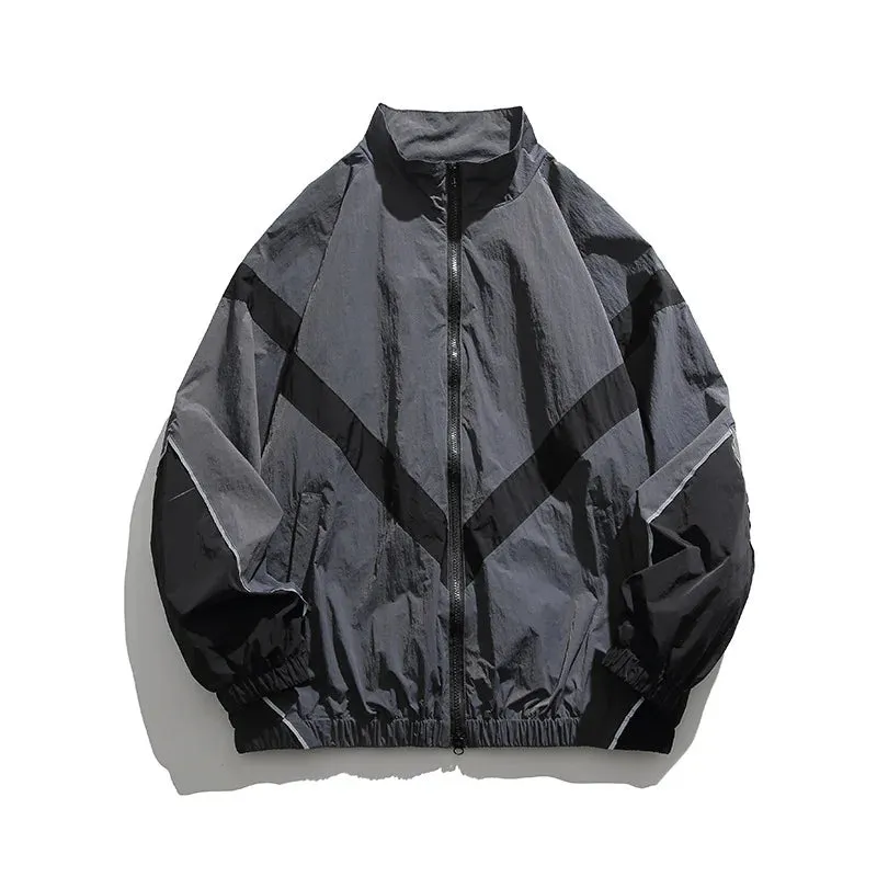 Chicmy-2024 Loose Korean Zipper Baseball Windbreaker Jacket Long Sleeve Outerwear  Men Women Fashion Windproof Bomber Jacket