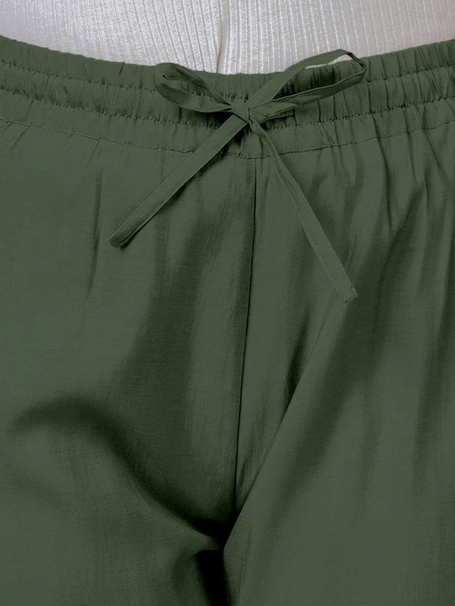 Fiza x Rozaana | Straight Pant in Pine Green