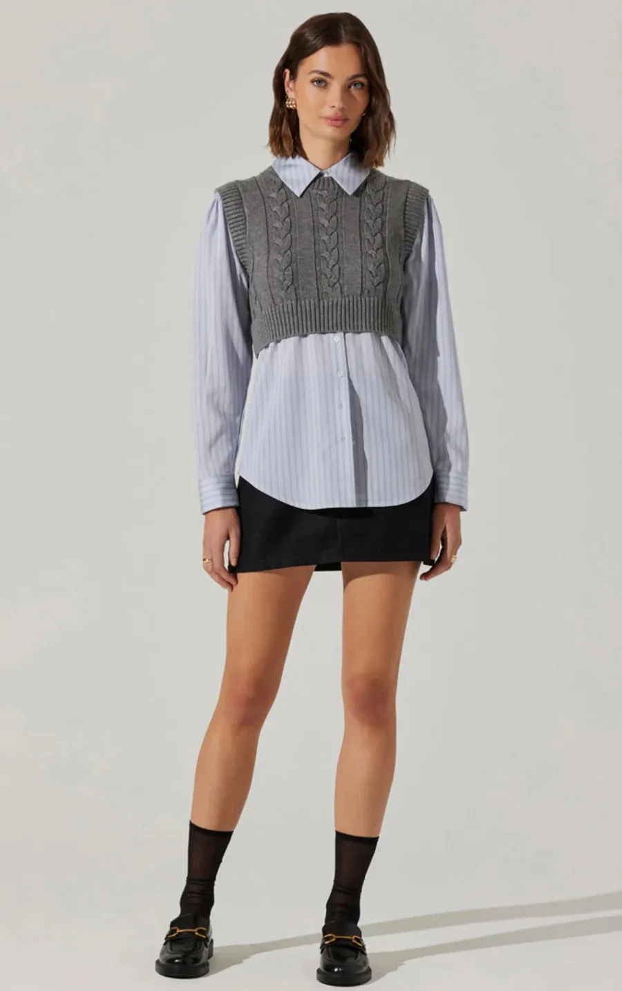 FLANNERY LAYERED SWEATER