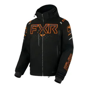 FXR  Mens Helium X 2-in-1 Snowmobile Jacket HydrX Pro Shell Dry Vent Black Orange