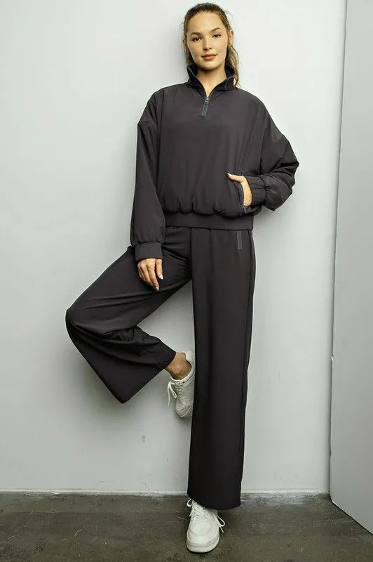 Heavy Fleece Straight Windbreaker Pants