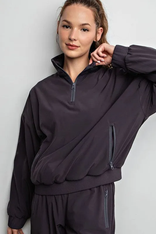 Heavy Fleece Straight Windbreaker Pants