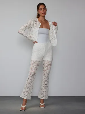 High Rise Crochet Bootcut Pant