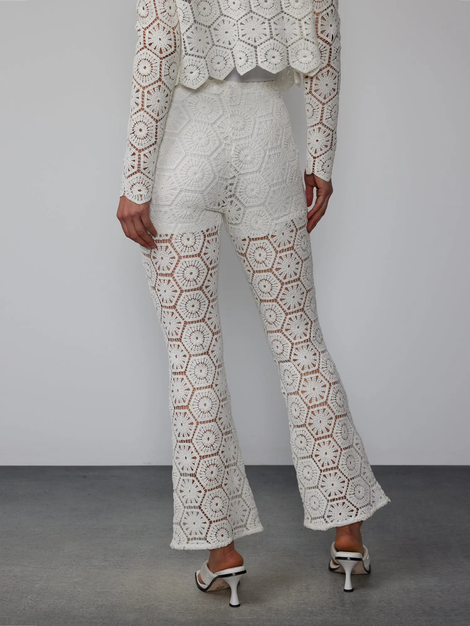 High Rise Crochet Bootcut Pant