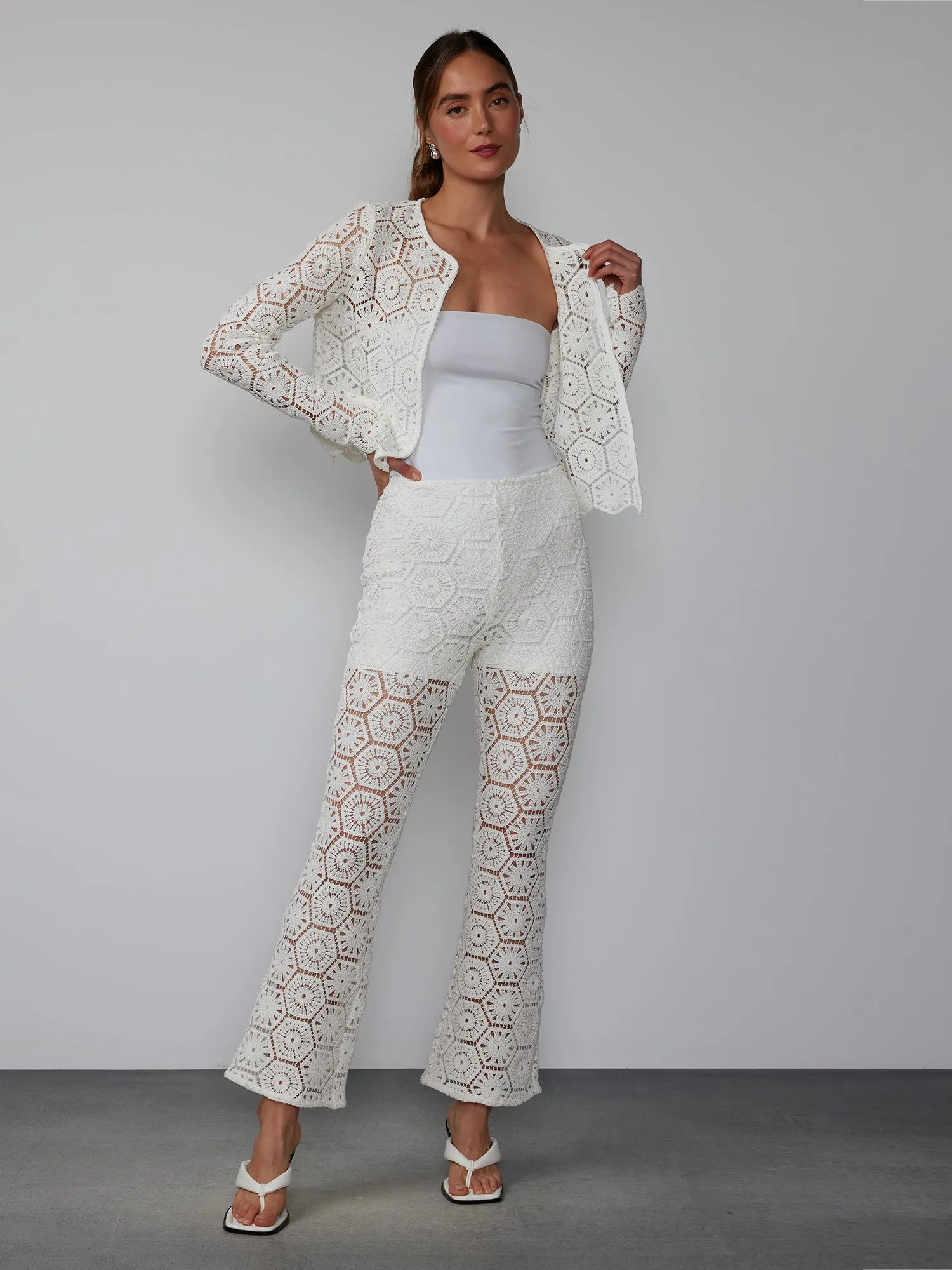 High Rise Crochet Bootcut Pant