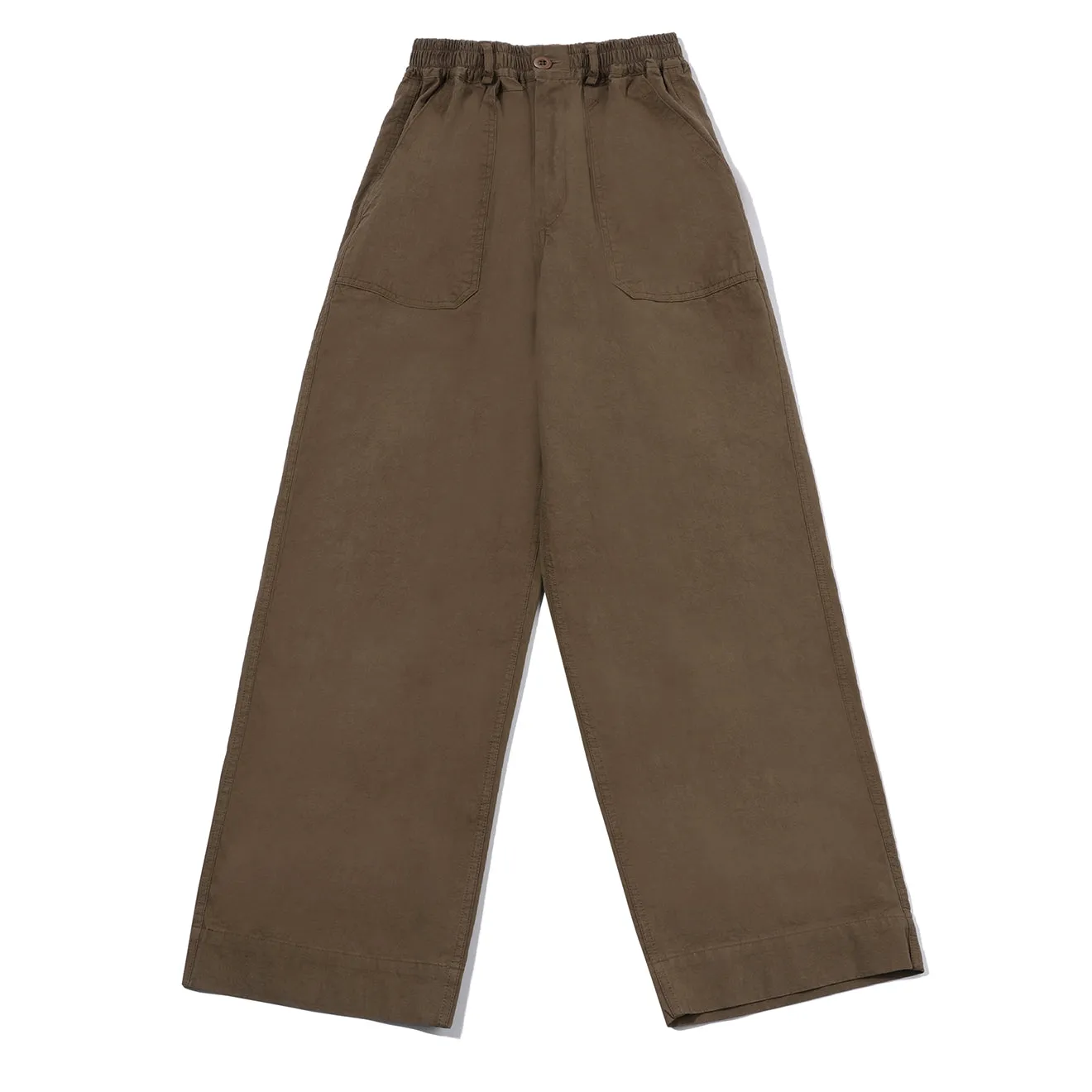 Kappy One Tuck Wide Fatigue Pants Brown