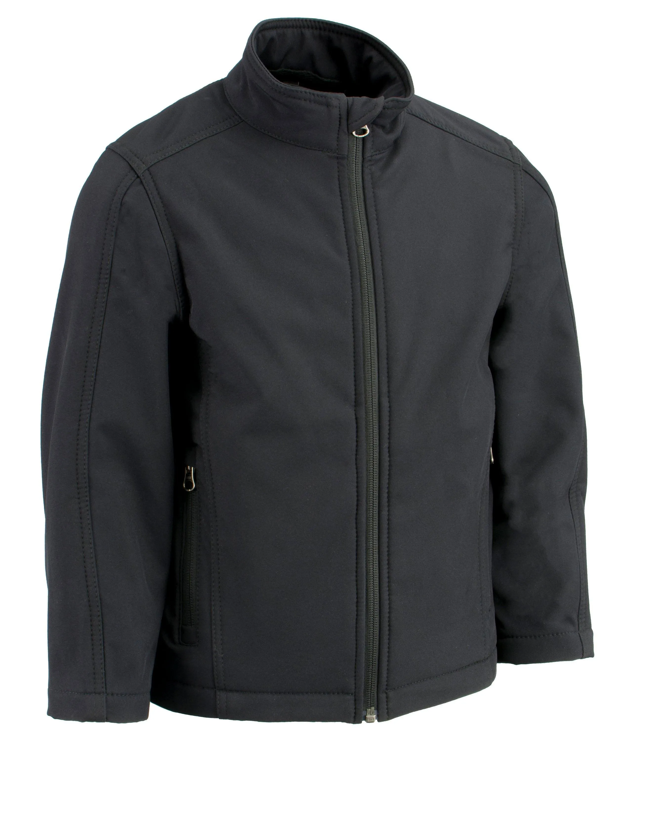 Milwaukee Leather-LKK1960-Kids Black Waterproof Lightweight Zipper Front Soft Shell Jacket