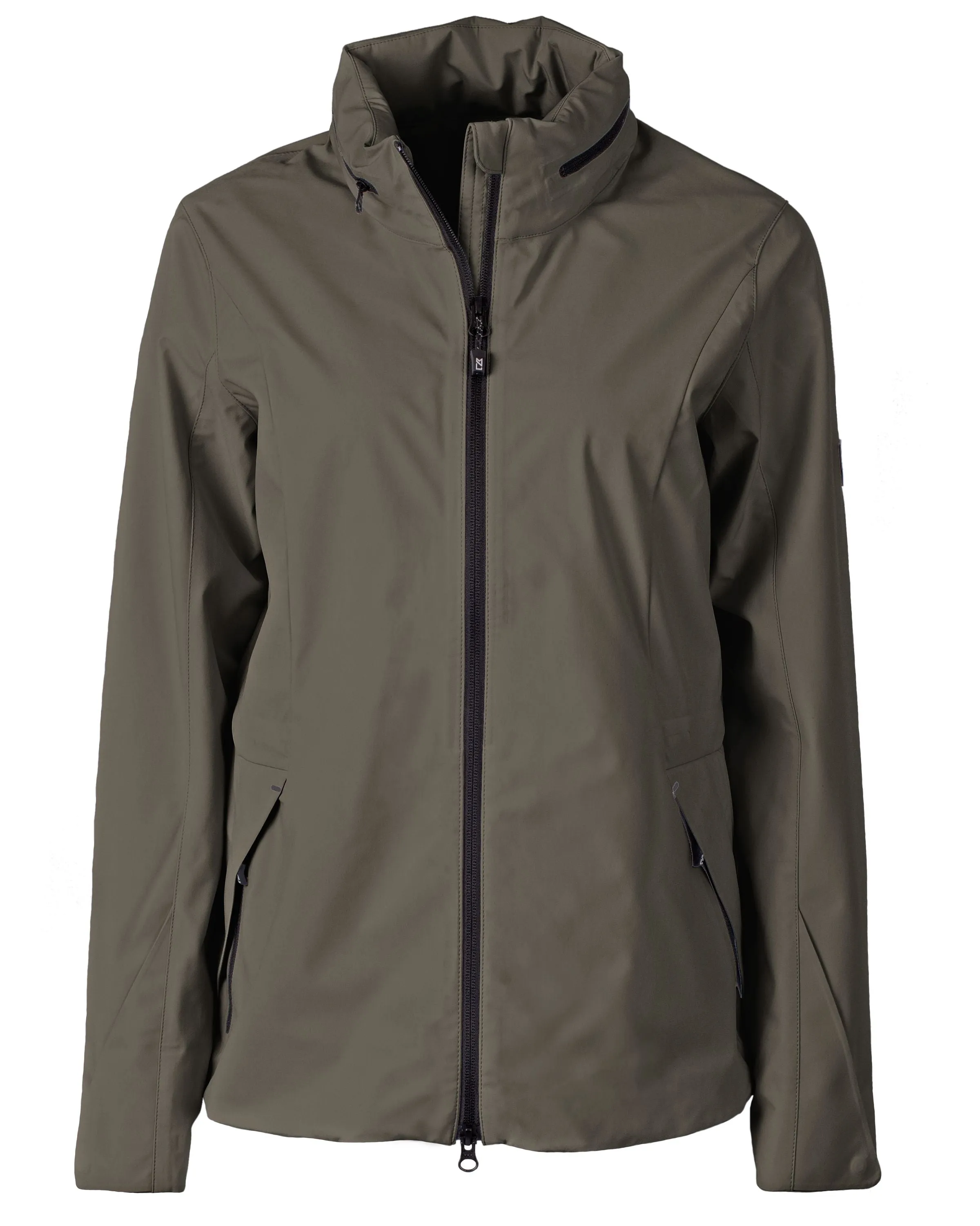 OUTLET-Cutter & Buck Vapor Water Repellent Stretch Ladies Full Zip Rain Jacket