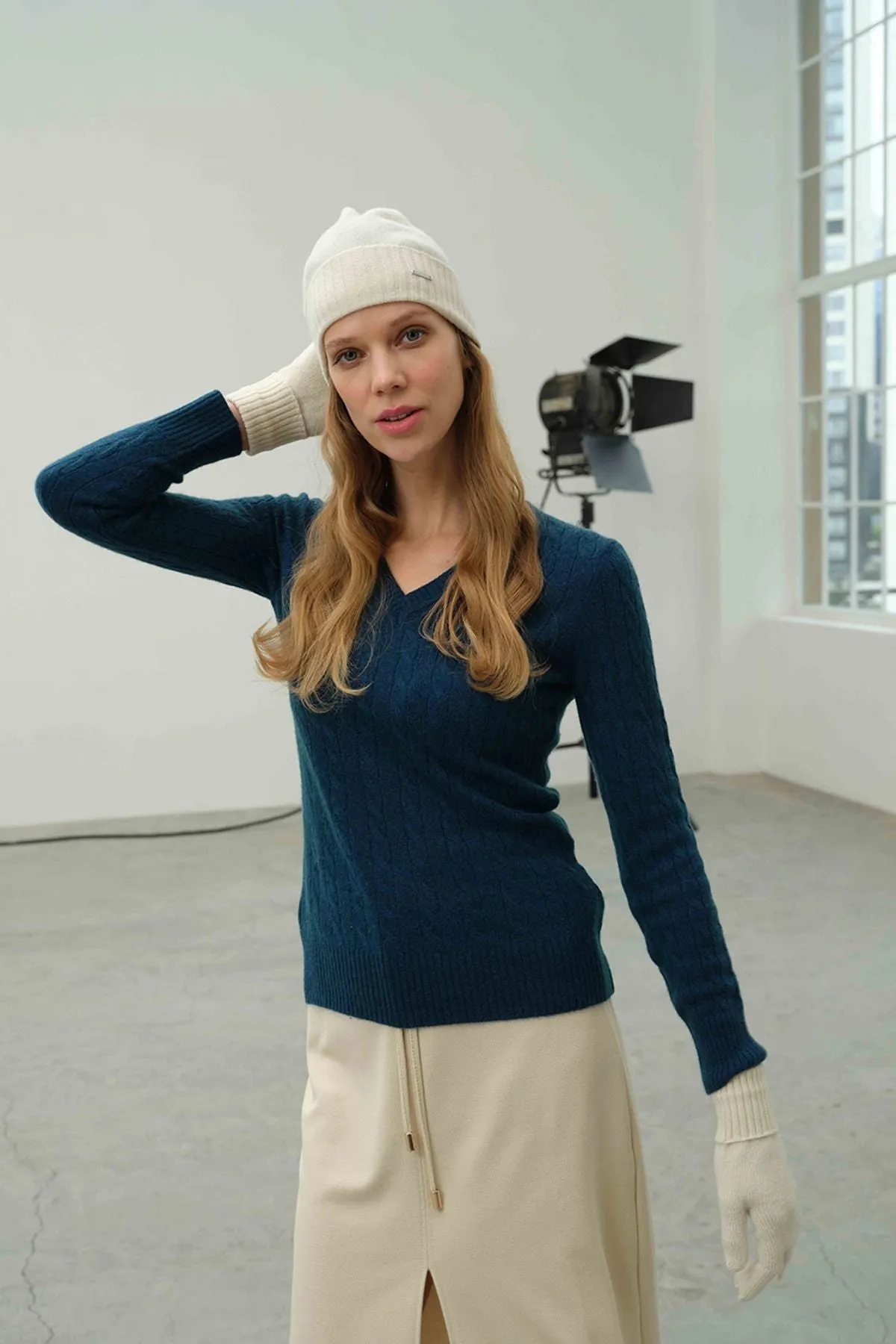 Peacock Cashmere and Wool Amelia Women's Sweater