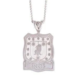 Silver Florentine Shield Coat of Arms Necklace