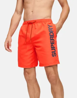 Superdry Sport Graphic Cherry Tomato Red Swim Shorts