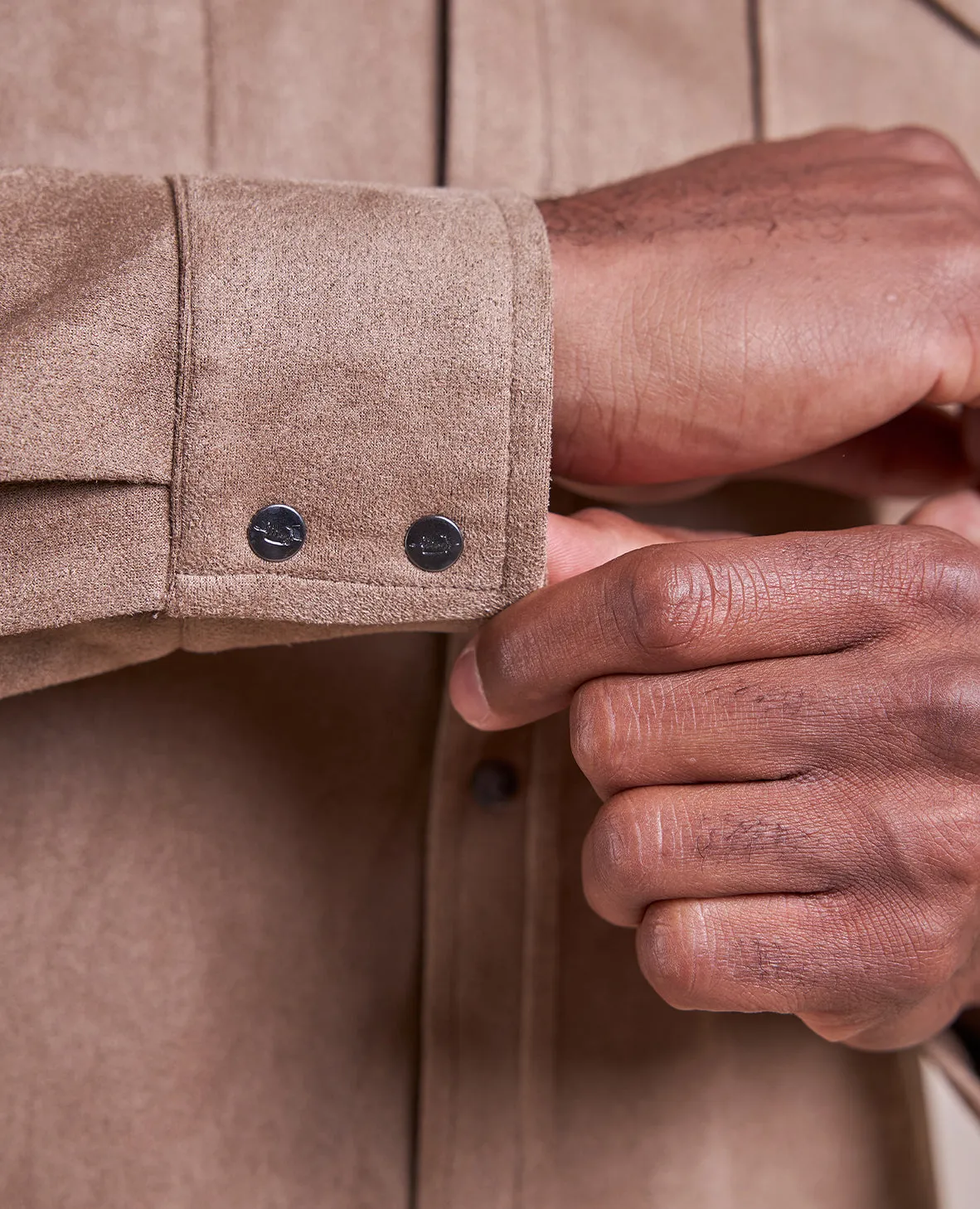 The Wyatt - Microsuede Shirt Jacket - Fawn