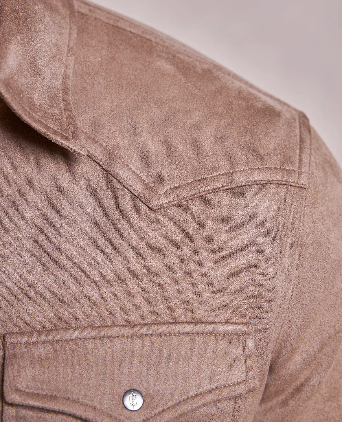 The Wyatt - Microsuede Shirt Jacket - Fawn
