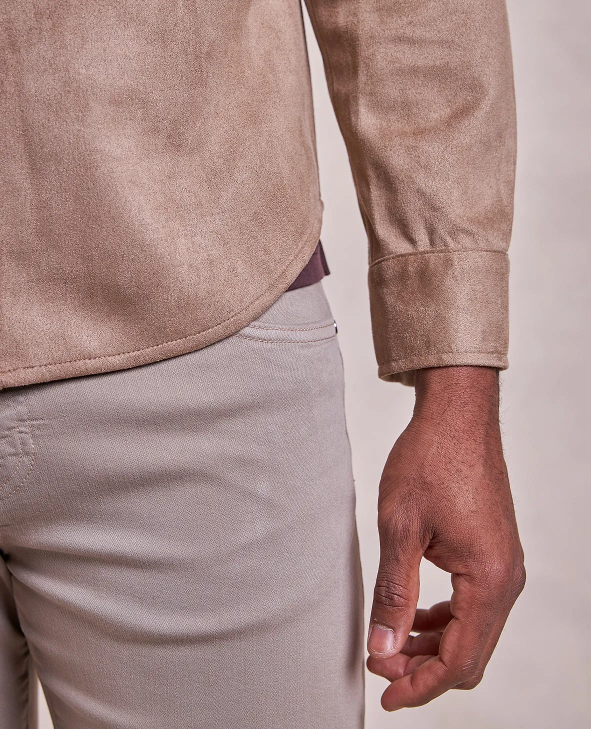 The Wyatt - Microsuede Shirt Jacket - Fawn