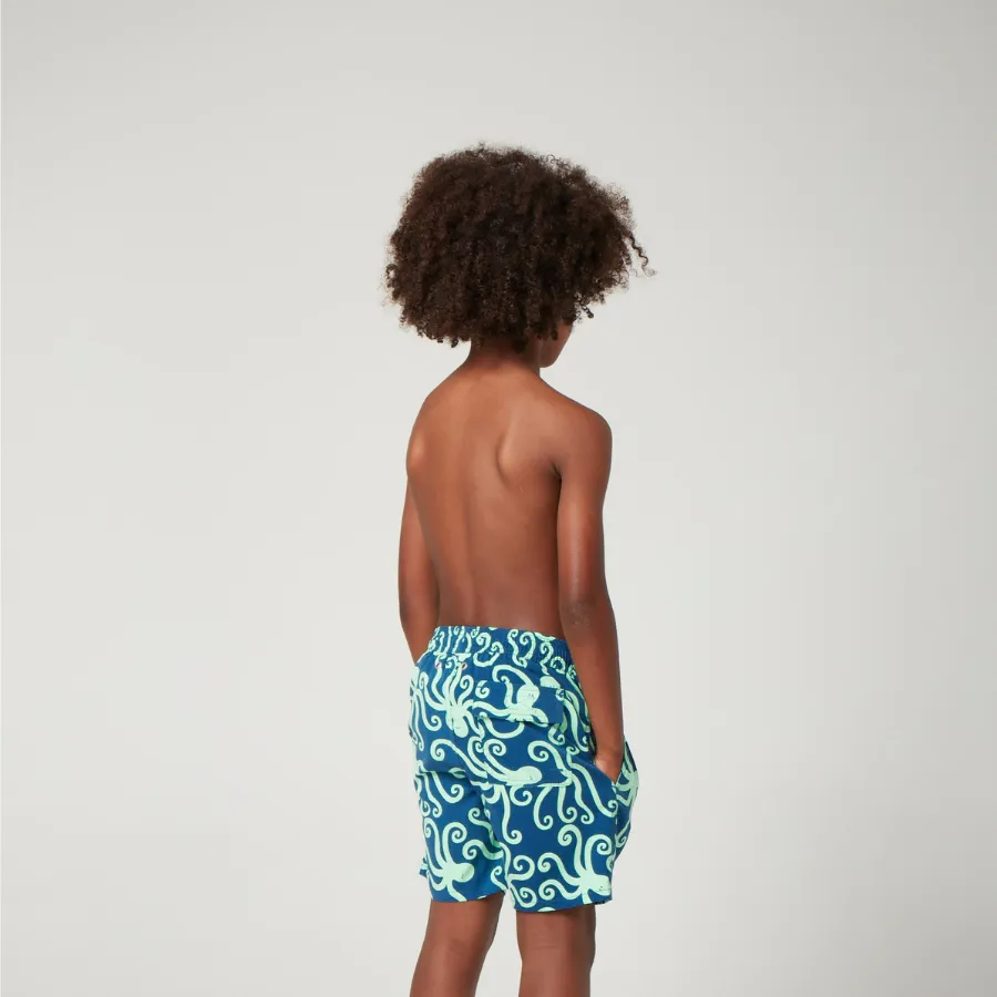 Tom & Teddy Octopus Boys Swim Shorts OCTNM-J - Navy/ Mint