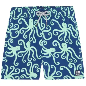 Tom & Teddy Octopus Boys Swim Shorts OCTNM-J - Navy/ Mint
