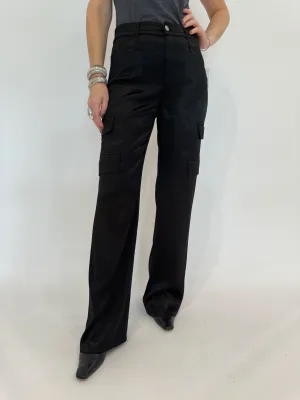 Zendaya Silky Cargo Pants - Black