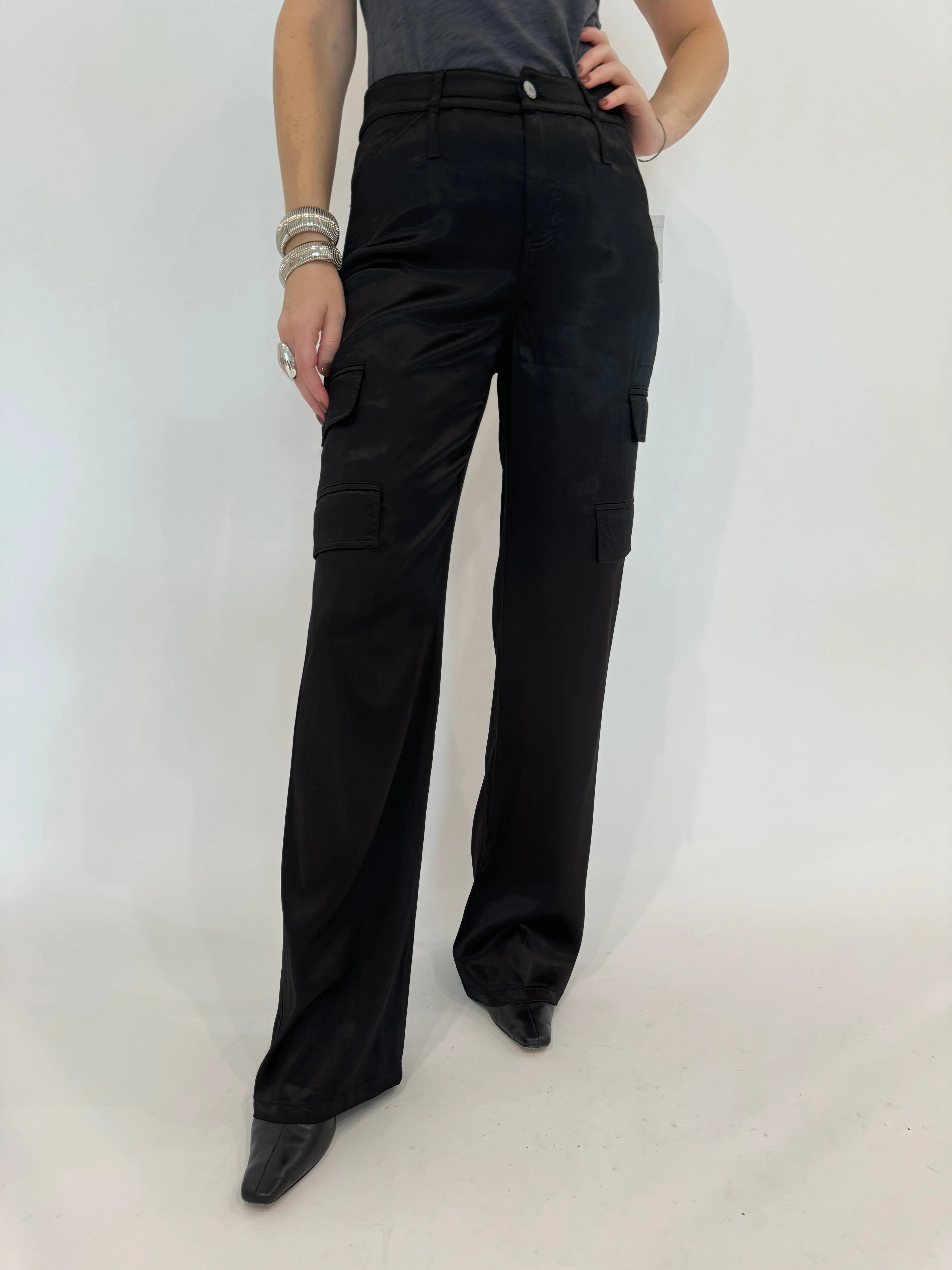 Zendaya Silky Cargo Pants - Black