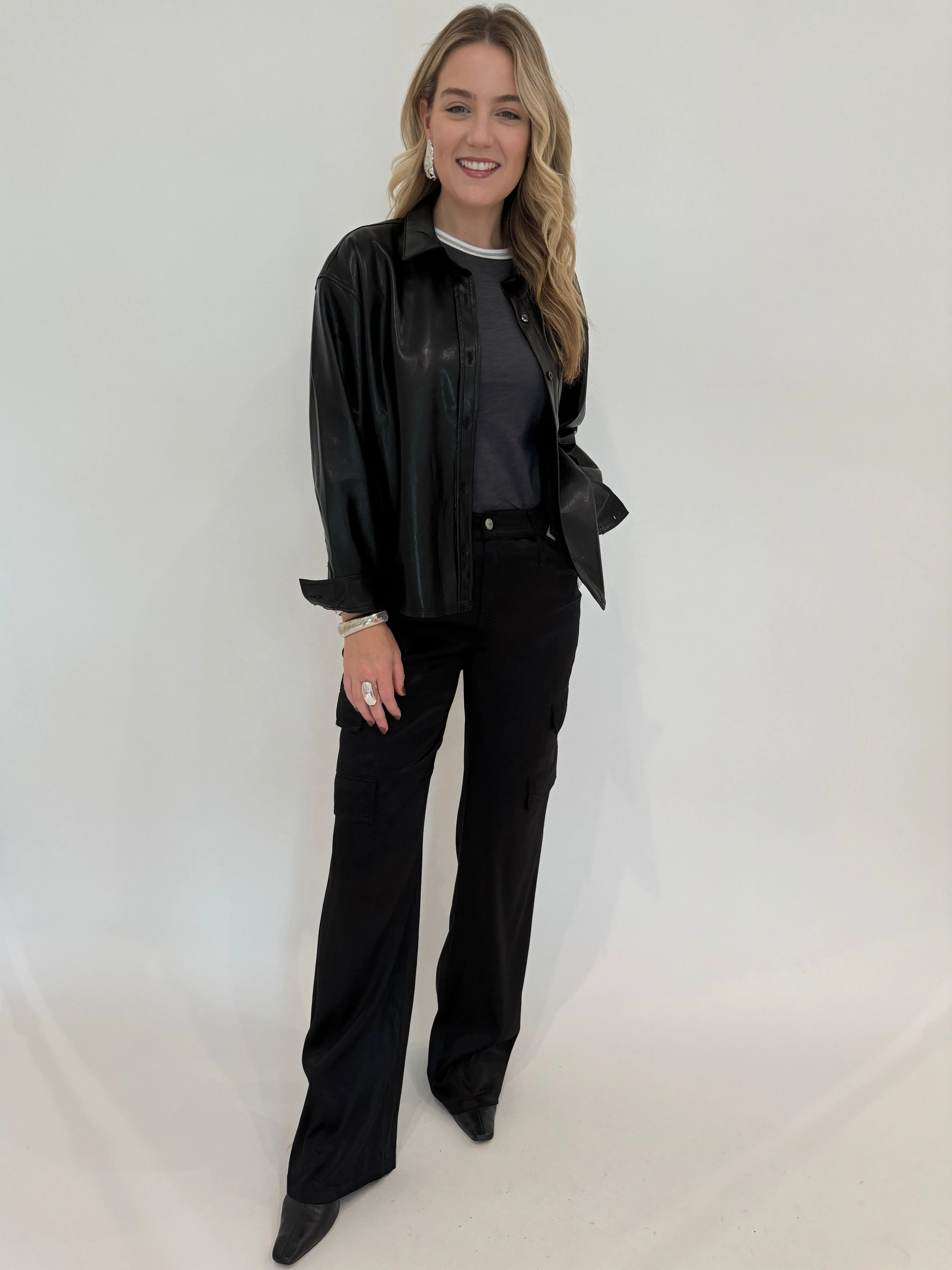 Zendaya Silky Cargo Pants - Black