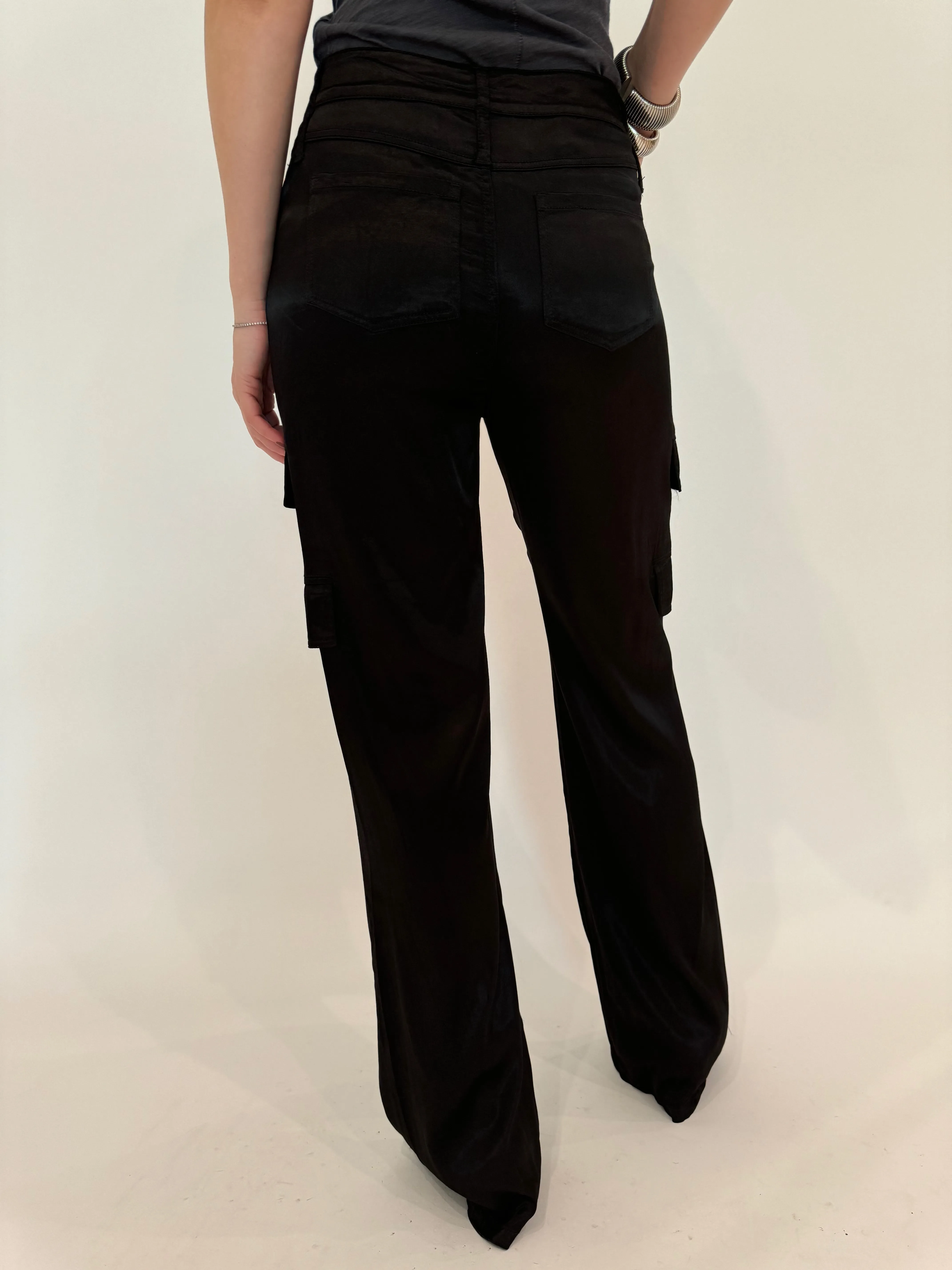 Zendaya Silky Cargo Pants - Black